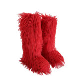 Snow boots for women, warm and plush fur boots