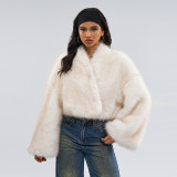 Imitation mink fur grass short jacket, two pairs of plush jackets