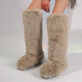 Tall fur boots, snow boots, imitation fox fur boots