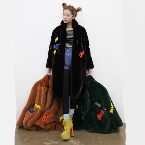 Imitation fur coat of otter rabbit grass