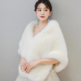 Imitation fur shawl cape short jacket