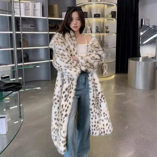 Woven collar ruffled fur coat jacket