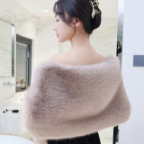 Imitation fur shawl cape short jacket