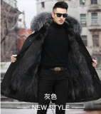 Men's thick faux fur coat