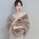 Imitation fur shawl cape short jacket