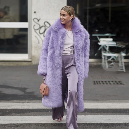 Fur coat Thick faux fur coat for women