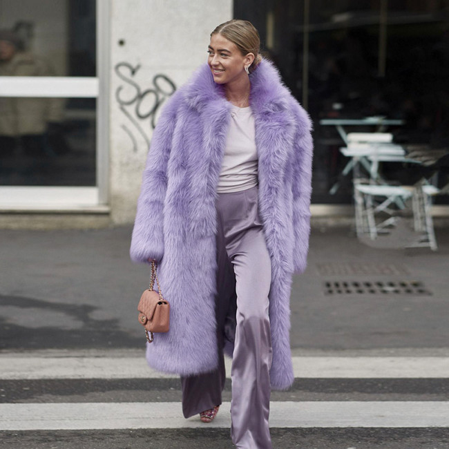 Fur coat Thick faux fur coat for women