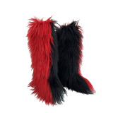 Snow boots for women, warm and plush fur boots