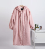 Casual hooded lambhair jacket cute