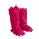 Snow boots for women, warm and plush fur boots