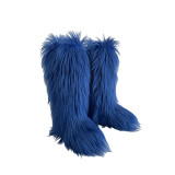 Snow boots for women, warm and plush fur boots