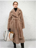 Long rabbit fur mink fur faux fur coat