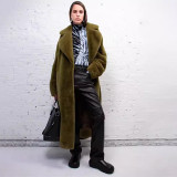 Long rabbit fur mink fur faux fur coat