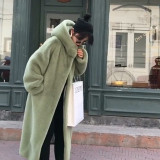Imitation mink fur long coat for women
