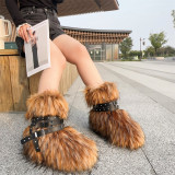 Thick soled low cut boots Thick soled snow boots, fur boots, rivet boots, strap boots