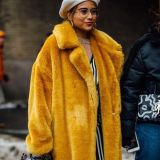 Long rabbit fur mink fur faux fur coat