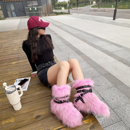 Thick soled low cut boots Thick soled snow boots, fur boots, rivet boots, strap boots