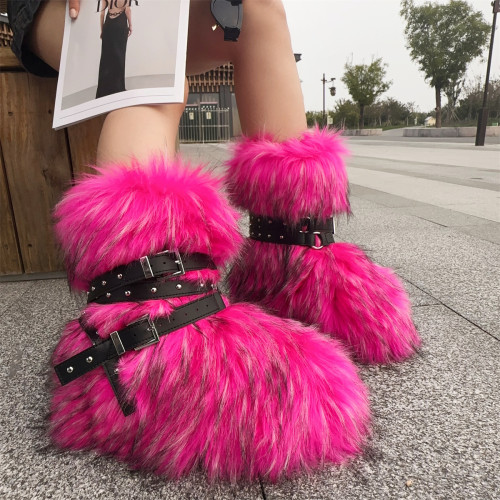 Thick soled low cut boots Thick soled snow boots, fur boots, rivet boots, strap boots