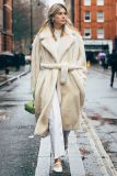 Long rabbit fur mink fur faux fur coat
