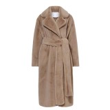 Long rabbit fur mink fur faux fur coat