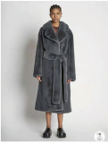Long rabbit fur mink fur faux fur coat