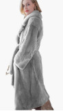 Long rabbit fur mink fur faux fur coat