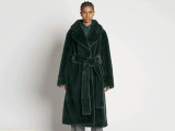 Long rabbit fur mink fur faux fur coat