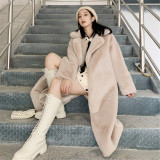 Long rabbit fur mink fur faux fur coat