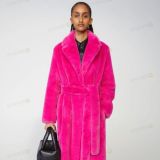 Long rabbit fur mink fur faux fur coat