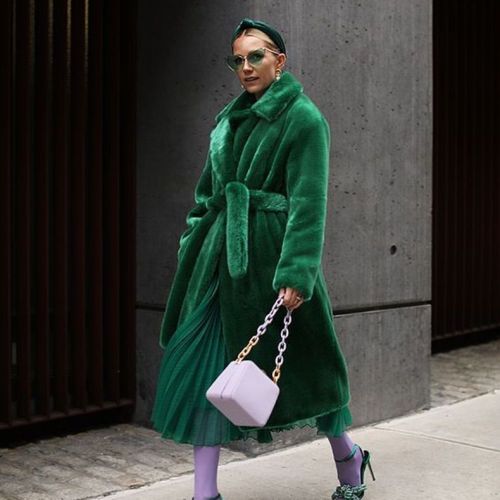 Long rabbit fur mink fur faux fur coat