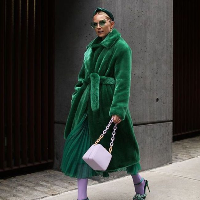 Long rabbit fur mink fur faux fur coat