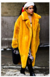 Long rabbit fur mink fur faux fur coat