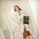 Woven collar ruffled fur coat, imitation fur coat
