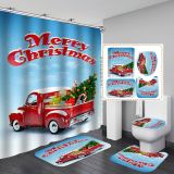 Digital printing waterproof polyester Christmas series bathroom shower curtain