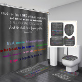 Printed waterproof polyester English letter series shower curtain toilet pad set