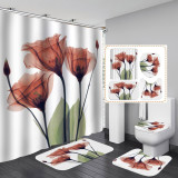 Printed waterproof bathroom shower curtain