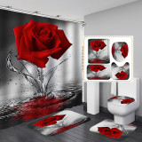 3D digital printed rose series bathroom shower curtain