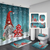 Bathroom partition, shower curtain, floor mat, toilet seat mat