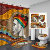 Printed waterproof bathroom shower curtain