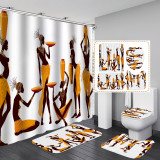 Printed waterproof bathroom shower curtain