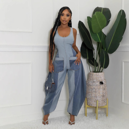 Loose jumpsuit denim jumpsuit