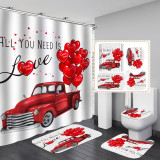 Valentine's Day bathroom partition bathroom shower curtain