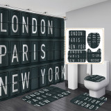 Printed waterproof polyester English letter series shower curtain toilet pad set