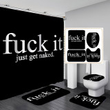 Printed waterproof polyester English letter series shower curtain toilet pad set
