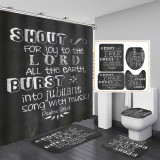 Printed waterproof polyester English letter series shower curtain toilet pad set