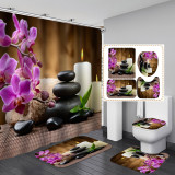 Digital printed bathroom shower curtain