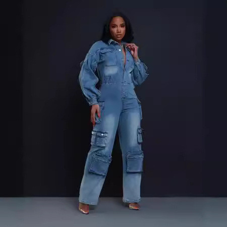 Straight leg pants jumpsuit