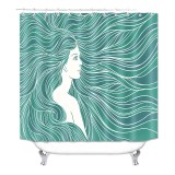 Printed waterproof bathroom shower curtain