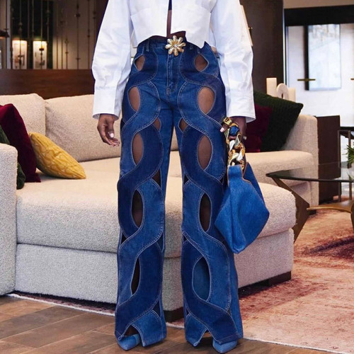 Twisted hollow jeans