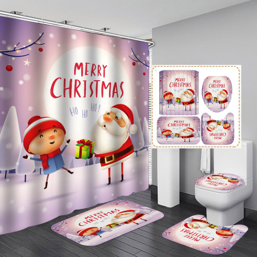 Christmas Bathroom Curtain Set